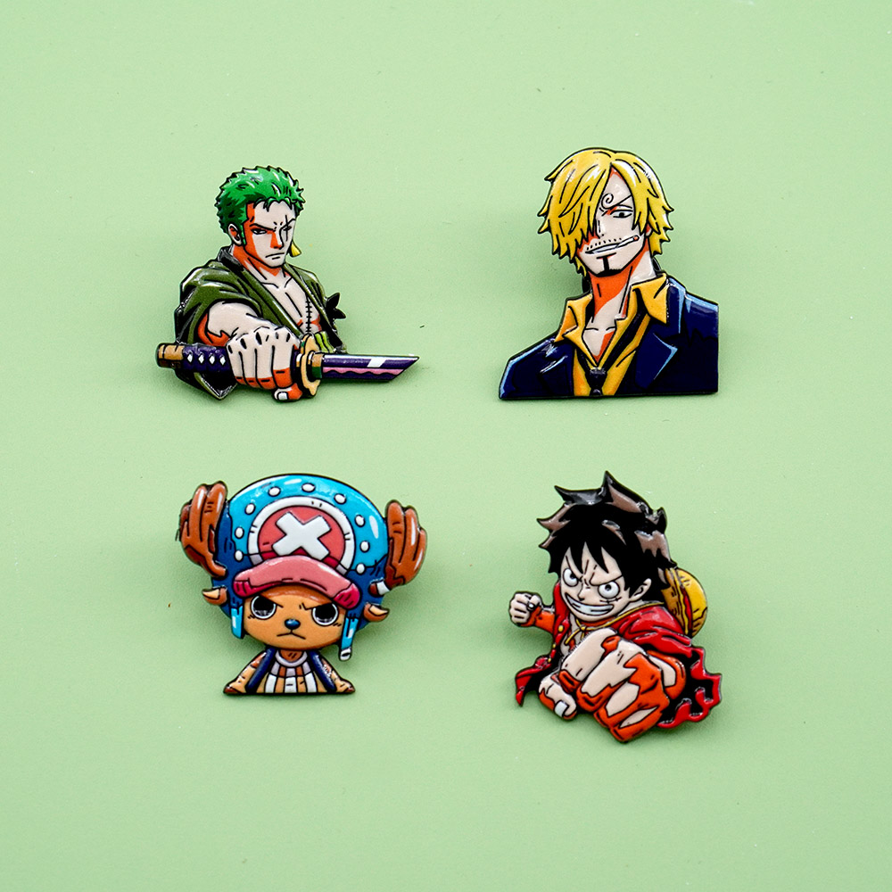 4Pcs Cartoon ONE PIECE Luffy B - Tuxedo Lapel Pin review and price
