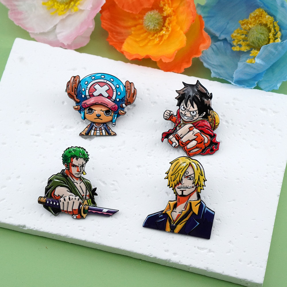 4Pcs Cartoon ONE PIECE Luffy B - Tuxedo Lapel Pin review and price