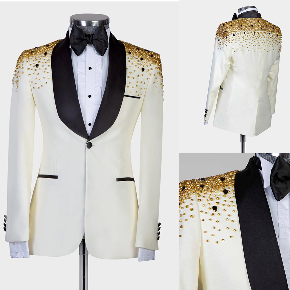 Man Luxury Crystals Beaded Sui - Men Formal Wear Modern review and price