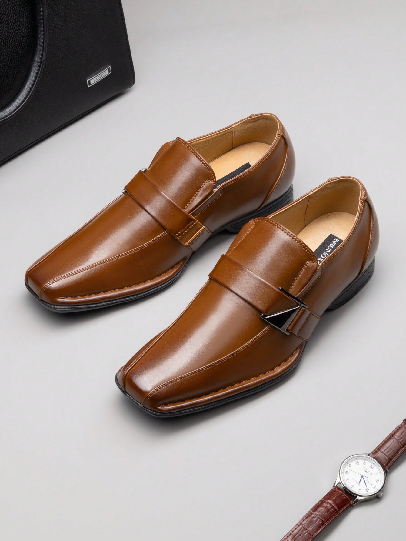 Slip‑On Lined Leather Dress Lo - Formal Men Daily Wear Footwear review and price