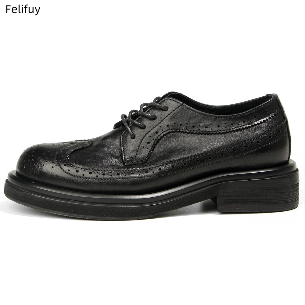 Black Derby shoes Vintage carv - Men Formal Wear All Black review and price