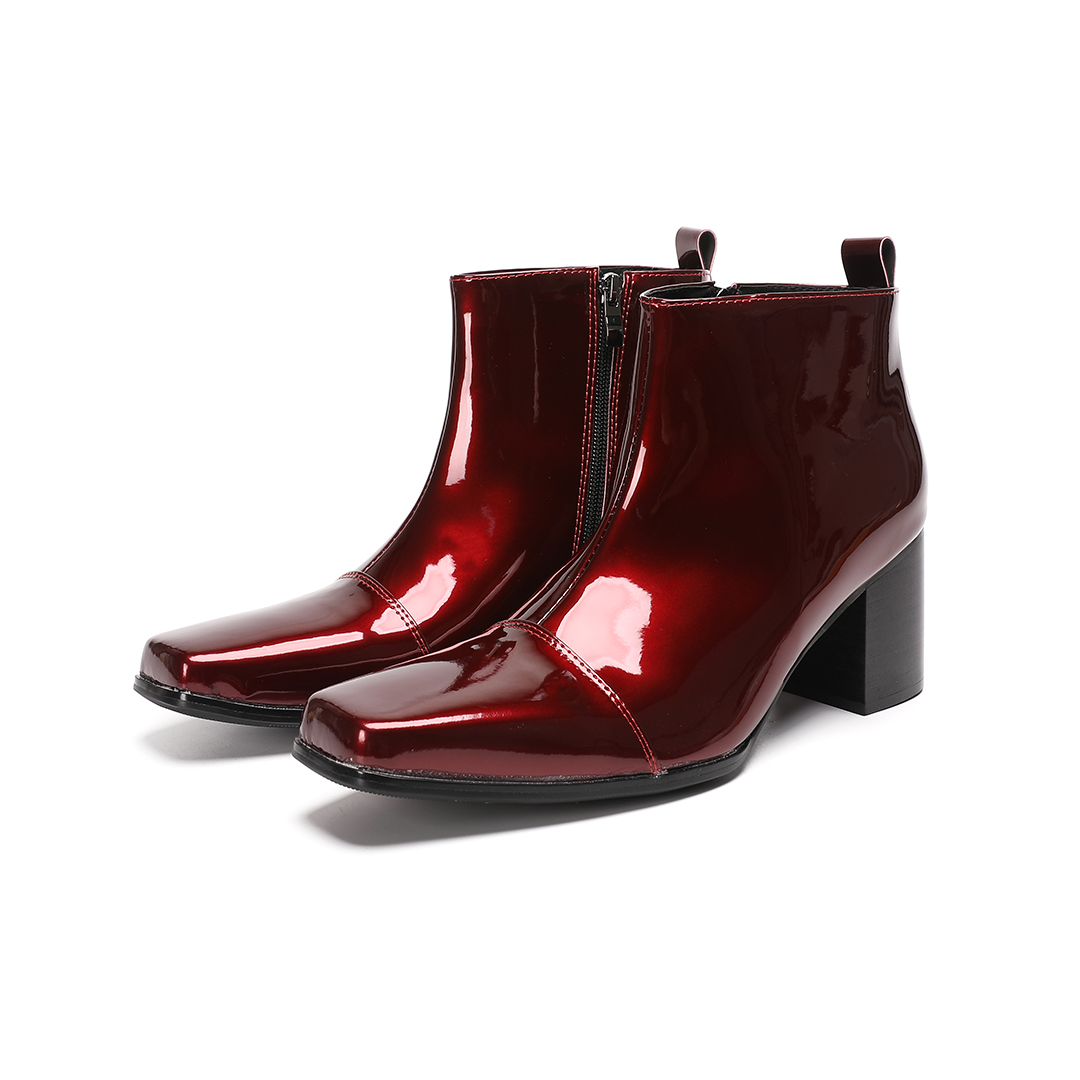 Male Red Genuine Leather High  - Men Formal Wear With Boots review and price