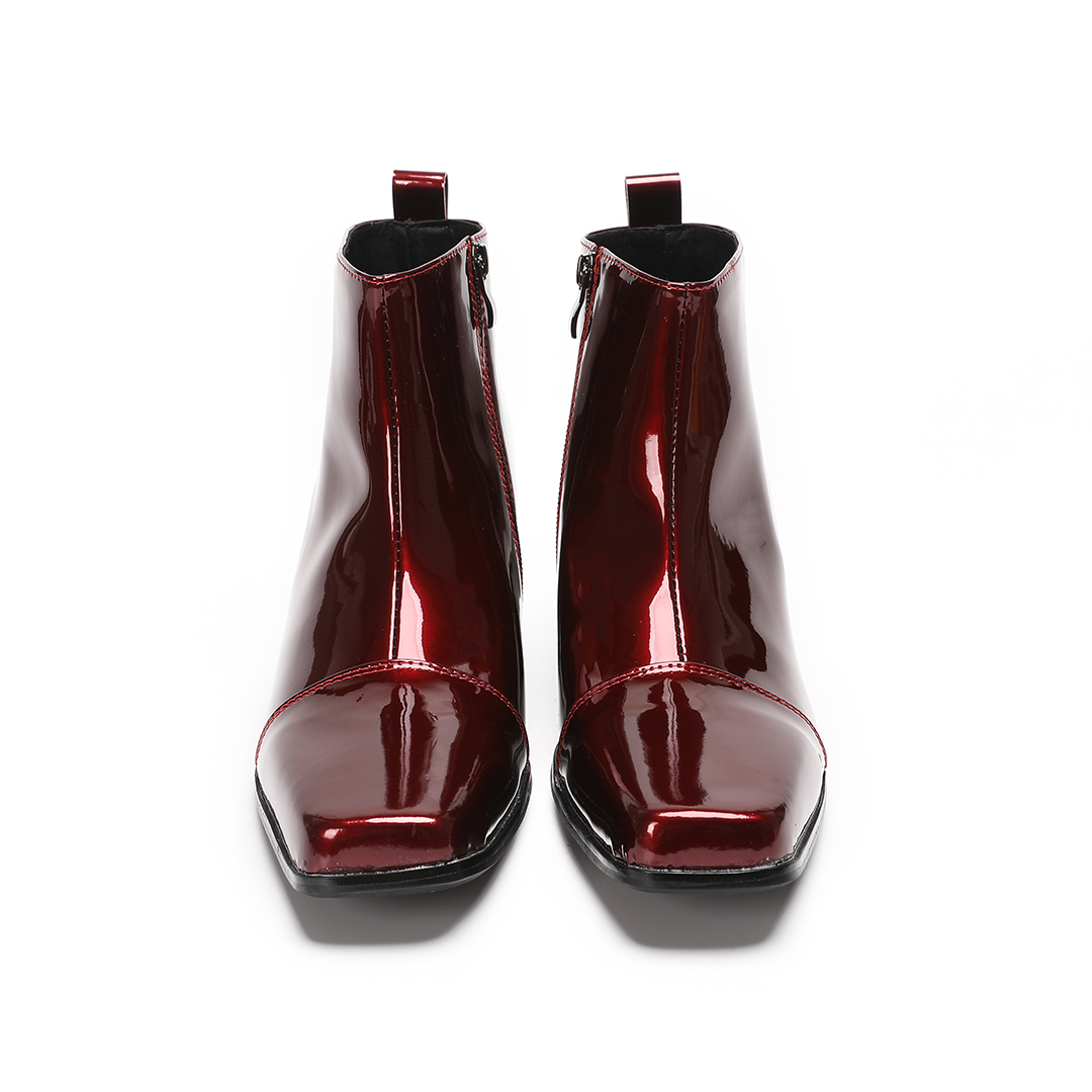Male Red Genuine Leather High  - Men Formal Wear With Boots review and price