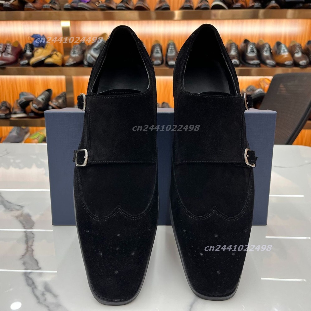 Dual Metal Buckle Men Monk Loa - Formal Men Daily Wear Footwear review and price